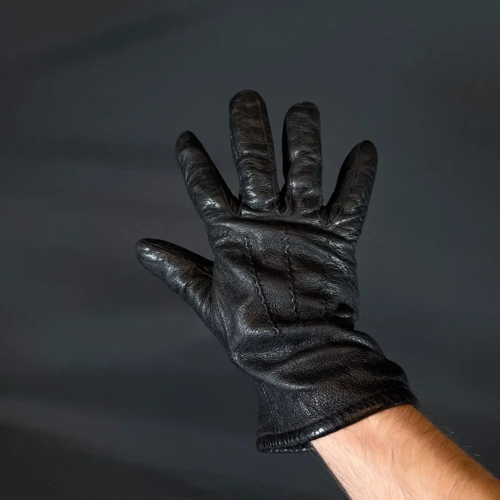 Wilsons Suede & Leather Black Gloves Size M Genuine Leather vintage
